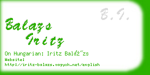 balazs iritz business card